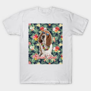 Basset Hound Summer Funky Hawaiian, Hawaii Style, Dog Personalized Hawaiian T-Shirt